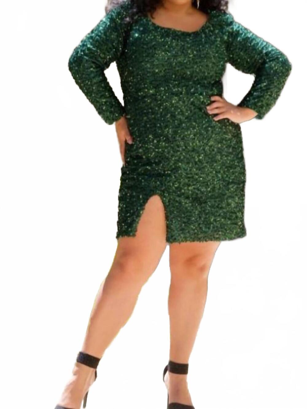 NEW SYDNEY'S CLOSET long sleeve mini dress in hunter